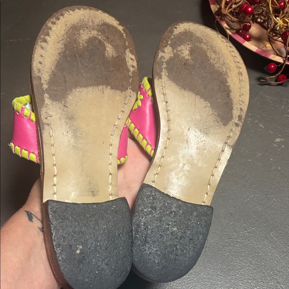 Jack Rogers Women's Vibrant Pink and Yellow Sandals - Picture 3 of 3